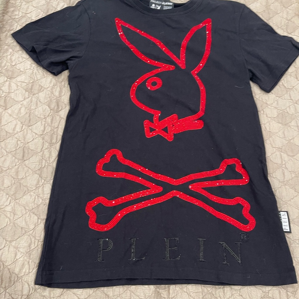 Philipp Plein / Playboy Black‎ and Red t Shirt